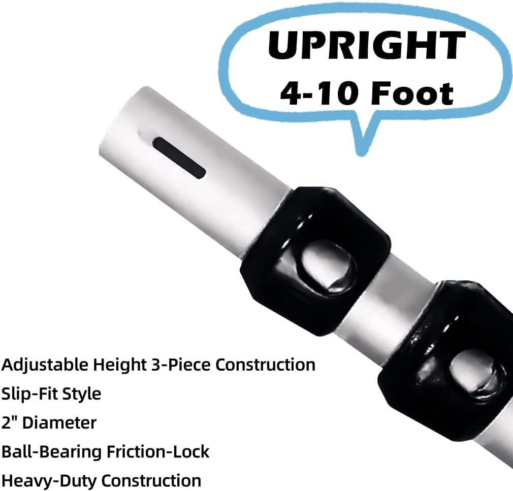 Portable Pipe and Drape Heavy Duty Backdrop Stand, ADJ Metal Frame and Heavy Metal Base for Wedding, Birthday Party, Photography Backdrop (Tall(4-10FT) & CrossPipe-10FT)