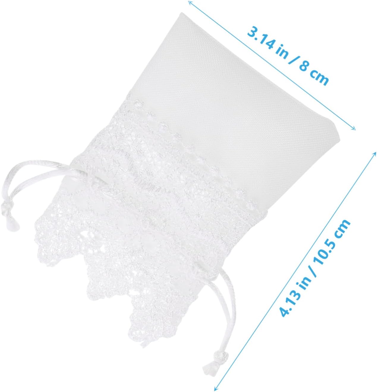 STOBOK 40Pcs White Lace Drawstring Jewelry Bags, Small Organza Bags, Lace Jewelry Pouches for Wedding Favors, Christmas Decors, Party Wrapping