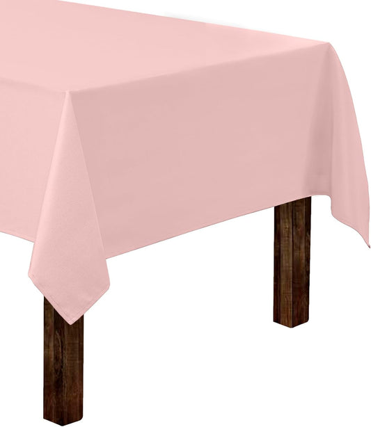 Gee Di Moda Rectangle Tablecloth - 60 x 84 Inch Pink Table Cloth for 5 Foot Rectangle Table - Heavy Duty Washable Fabric - for 5 Ft Buffet Table, Holiday Party, Dinner, Wedding & Baby Shower