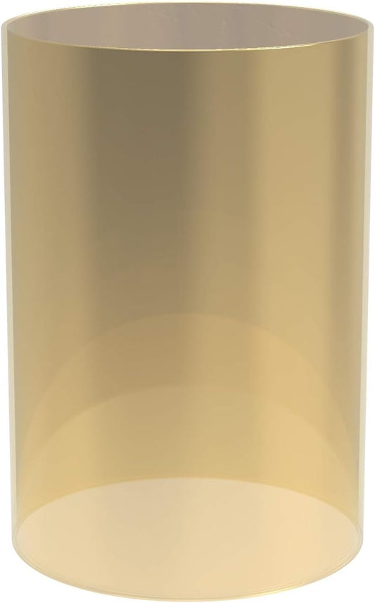 Electroplated Glass Hurricane Mirror Effect Cylinder Candle Holder Bottomless Glass Sleeve Lamp Shade Replacement (Gold,4X4)