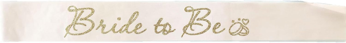 Rose Gold Bride to Be Sash for Bridal Shower Bachelorette Party Wedding Hen Party Decorations Engagement Gifts Favors Miss to Mrs Sash with Glitter Letter Gold
