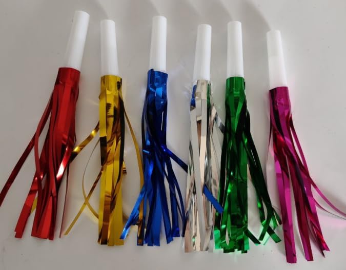 36 Pcs Noise Makers Birthday Blowers Glitter Metallic Fringed Party Blow Horns for Birthday Baby Shower Wedding Graduation Sporting New Year Party Favors Supplie（Multiple Color）