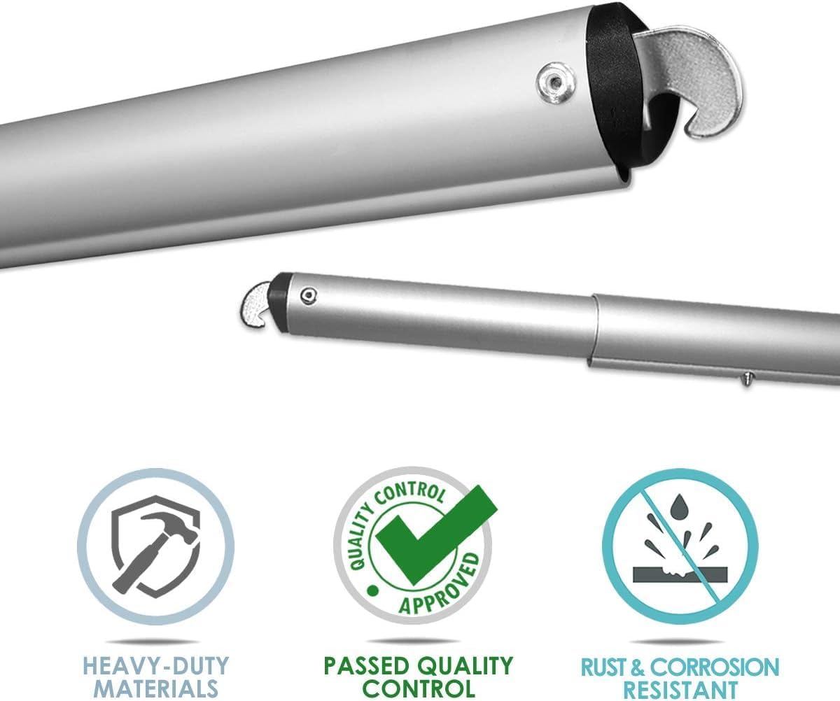 Portable Pipe and Drape Heavy Duty Backdrop Stand, ADJ Metal Frame and Heavy Metal Base for Wedding, Birthday Party, Photography Backdrop (1*Cross Bar 4-7FT)