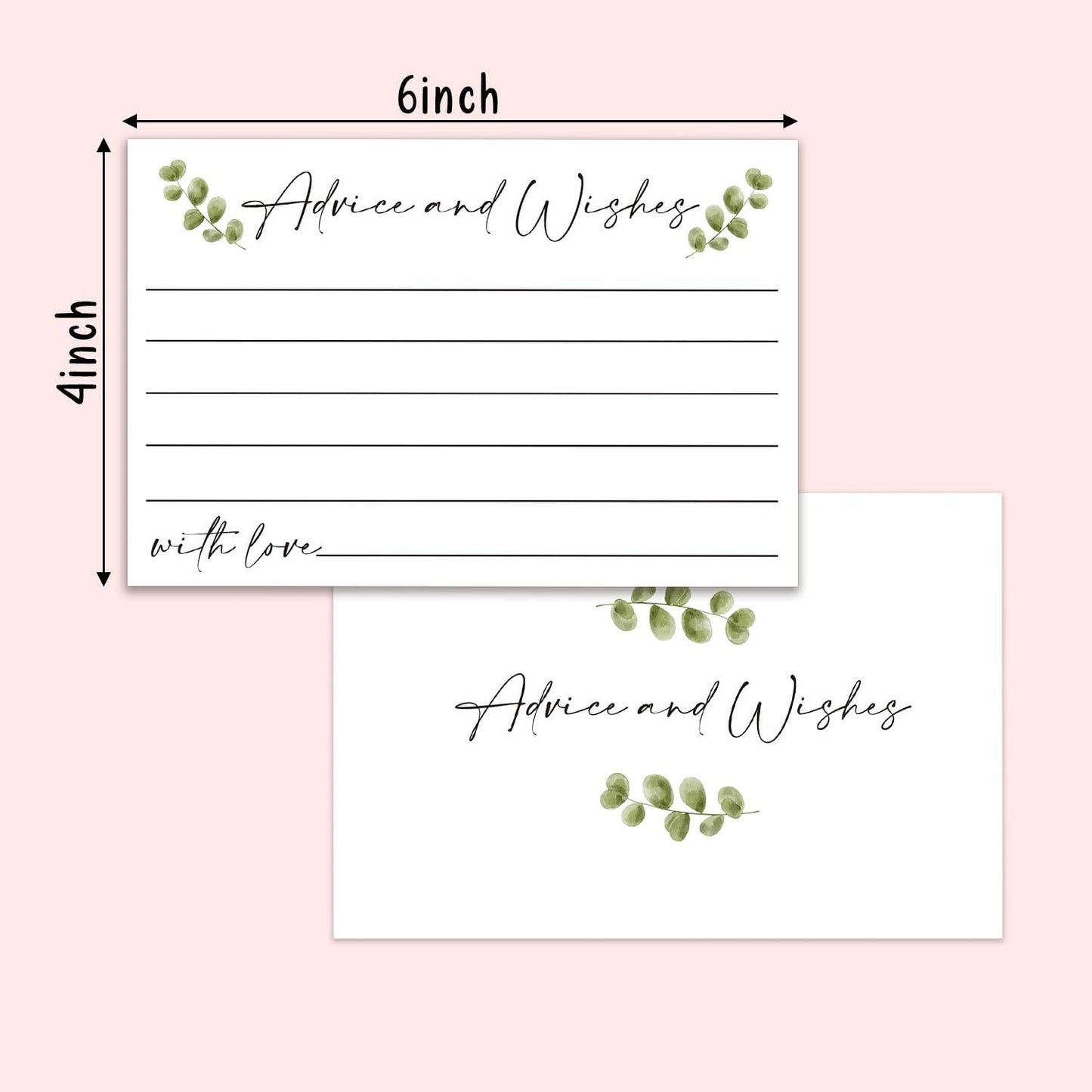 Advice and Wishes Cards, Double-sided Blank Cards Suitable for Wedding Reception, Bridal Showers, Mr and Mrs, Baby Shower, Graduation with Minimalist Design, Pack of 25-02