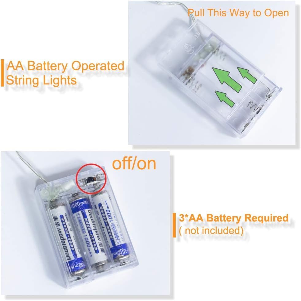 ANJAYLIA Orange String Lights for Halloween Battery Operated Fairy Lights, 16.4ft 50 LEDs Twinkle Firefly Lights for Garden,Thanksgiving Day,Christmas Indoor Decoration