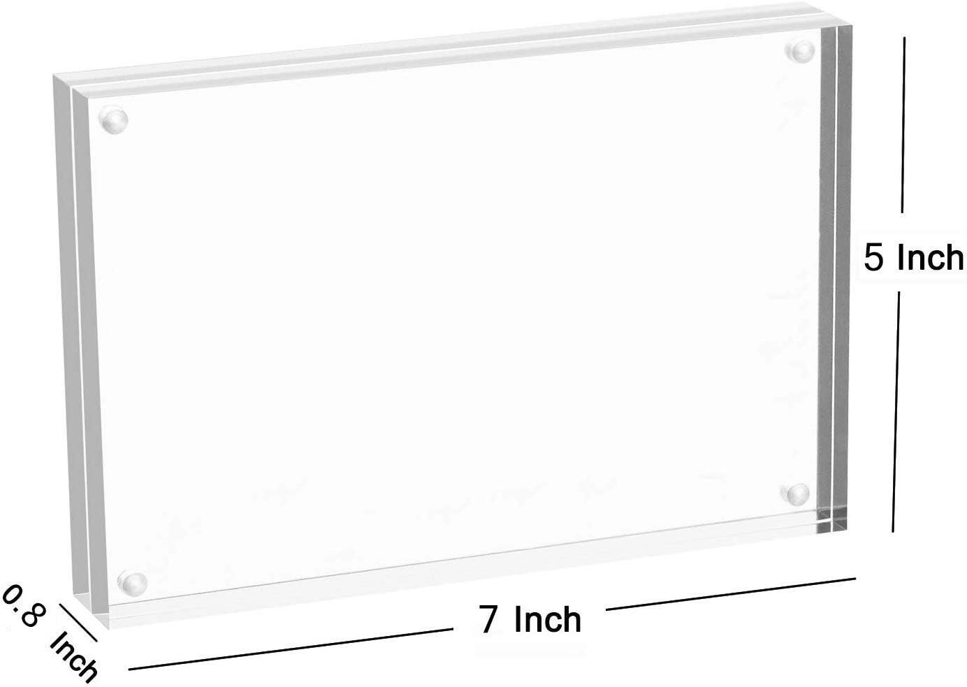 Magicool Premium Acrylic Photo Frame- Magnet Photo Frame -Double Sied Thick Desktop Frames (5x7 6pack)