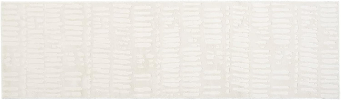 Revival Rugs Shell 2'7"x9' Machine Washable Runner Rug for Hallway Entryway - 100% Recycled Oeko-TEX Certified, Medium Pile, Beige, Cream