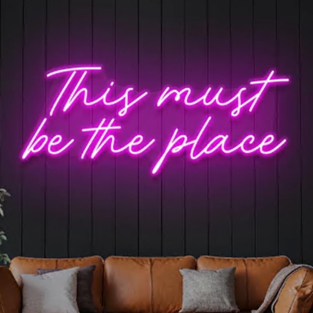 This Must Be The Place Neon Sign, Led Neon Light Bar Sign, Party Sign, Home Decor Size:25x 12inches