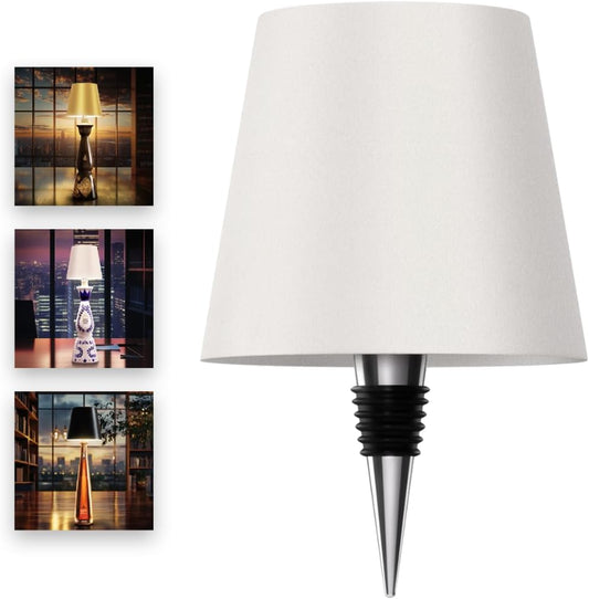 Wireless Bottle Lamp, For Any Type of Bottle - LED Bottle Lamp for Indoor & Outdoor - 100% Waterproof - Adjustable Brightness and Light Temperature 3000-6000K - Wireless & Rechargeable (White)