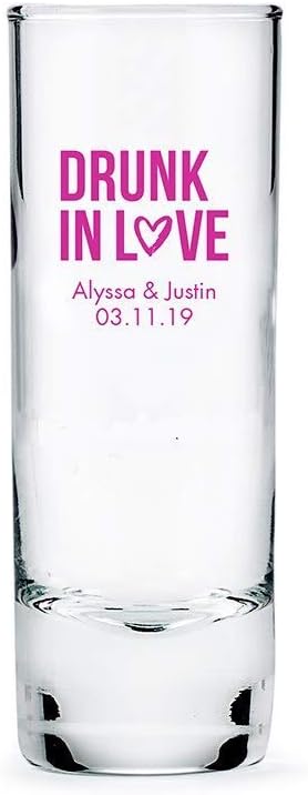 WEDDINGSTAR Personalized 2.5oz Tall Shot Glass Customizable Full Color Print - 96 pack