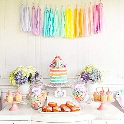 Fonder Mols Colorful Tissue Tassel Garland DIY Kit Pink Pastel Ombre Tassel Banner for Rainbow Themed Girls Room,Nursery, Baby Shower Birthday Party Decorations A29