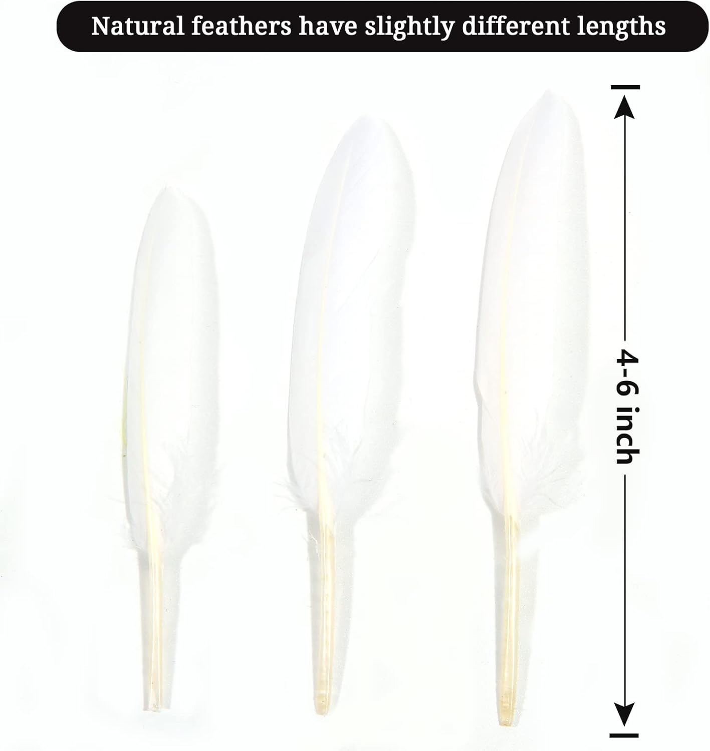 FeelfunFeather 120pcs White Goose Cochettes Feather Natural Bulk 4-6 inch 10-15cm for Wedding Party Christmas Halloween Decorations DIY Crafts