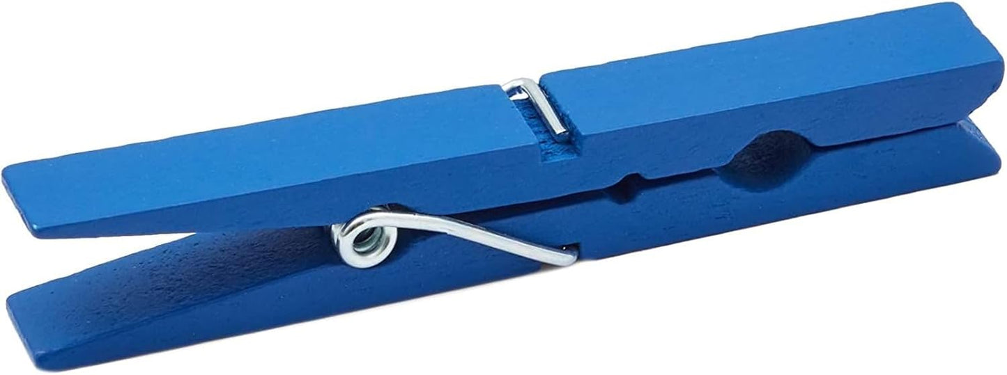 Juvale Wooden Clothes Pins - 100 Pack, Navy Blue - Mini Clothespins & Wooden Clips for Laundry, Crafts & Photo Clips