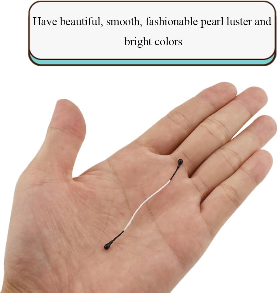 HAHIYO 700 Pcs 3mm Black Pearl Double Head Artificial Flower Pistil with Pearlized Floral Stamen for Flower Making & Decoration