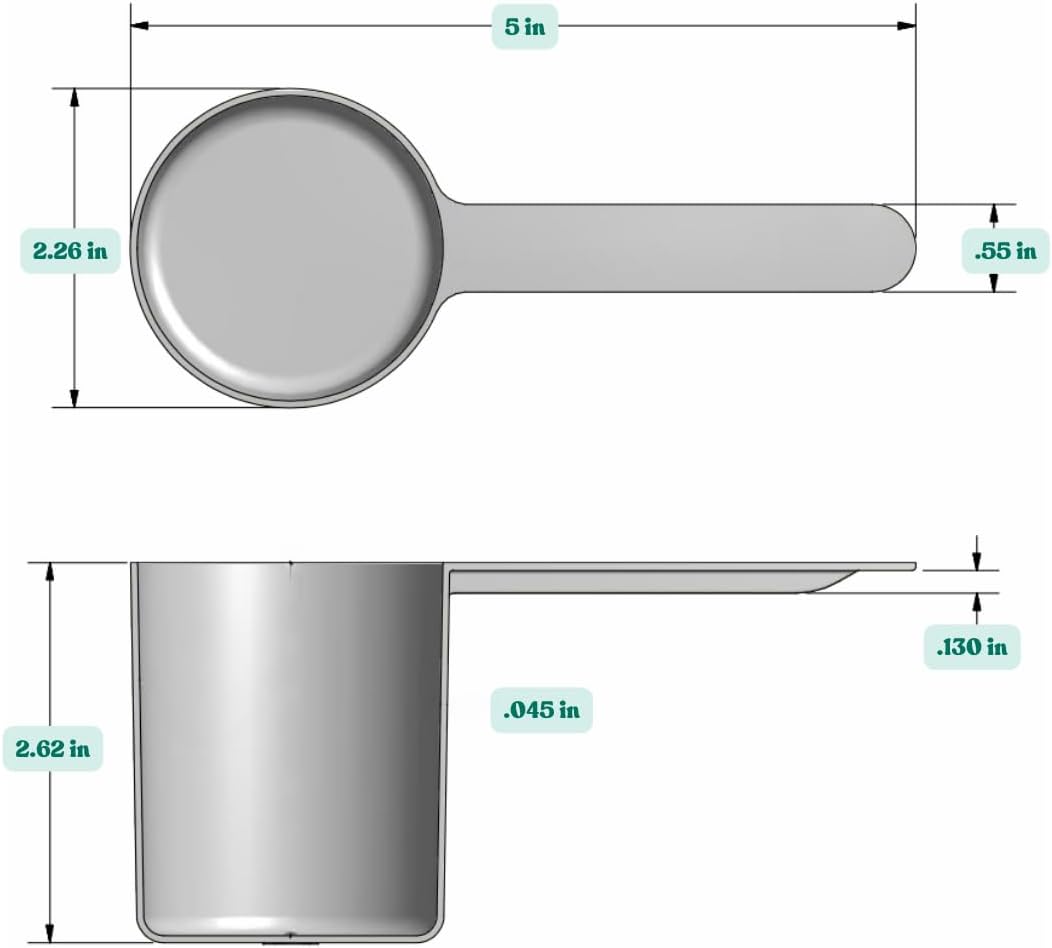 148 mL (148 CC | 5 Oz.) Long Handle Scoop for Measuring Coffee, Pet Food, Grains, Protein, Spices and Other Dry Goods (Pack of 25)