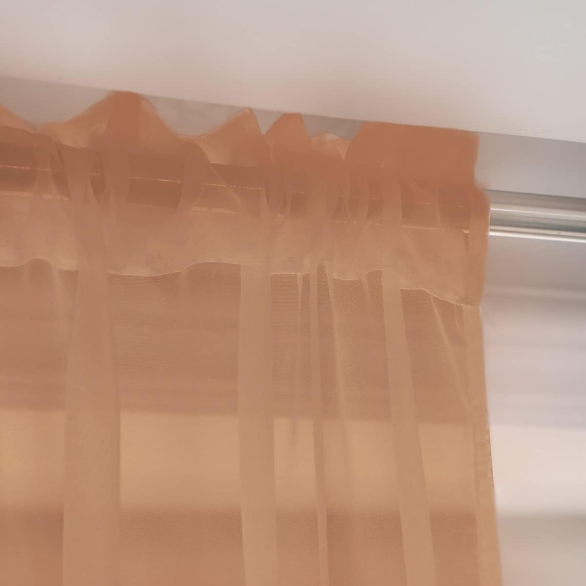 Window Brown Sheer Curtains 48 Inches Width 72 Inches Long 2 Panels Sheer Curtain Clear Curtains Basic Rod Pocket Panel for Home Living Room Bedroom Kids Room Yard Patio Parlor Sliding