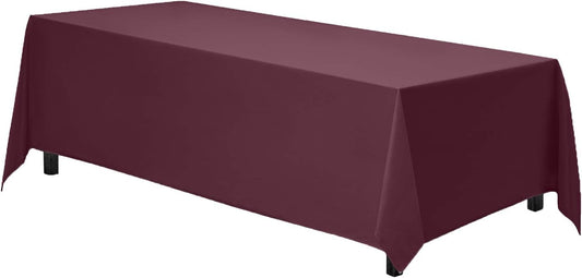 Gee Di Moda Rectangle Tablecloth - 90 x 156 Inch Burgundy - Heavy Duty Washable Polyester - 8 Ft Table, Holiday Party, Wedding & Baby Shower