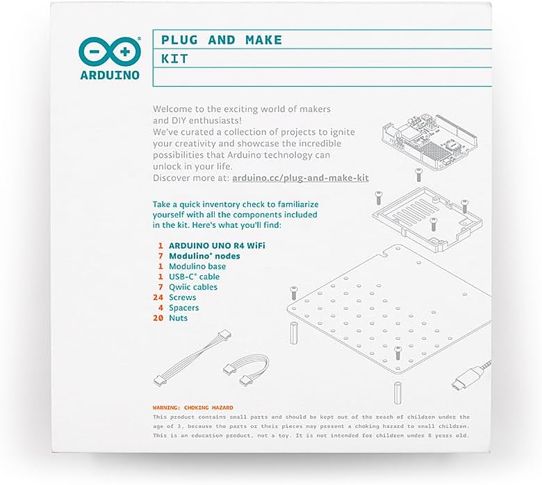 Official Arduino Plug and Make Kit [AKX00069] – Ultimate Starter Kit for Beginners | Build Connected Projects Easily | Fun & Educational Technology Kit for Learning Electronics & Coding