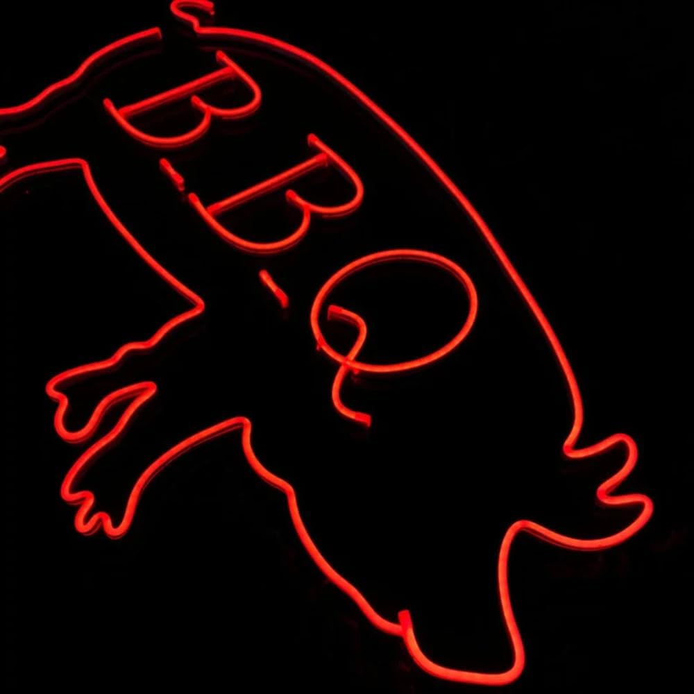 BBQ pig Led Sign, Pig Led Sign, Wall Decor, Animal Neon Sign, Custom Neon Sign, BBQ Led Sign, Best Gifts, Restaurant Led Sign, BBQ Pig neon Size:20inches