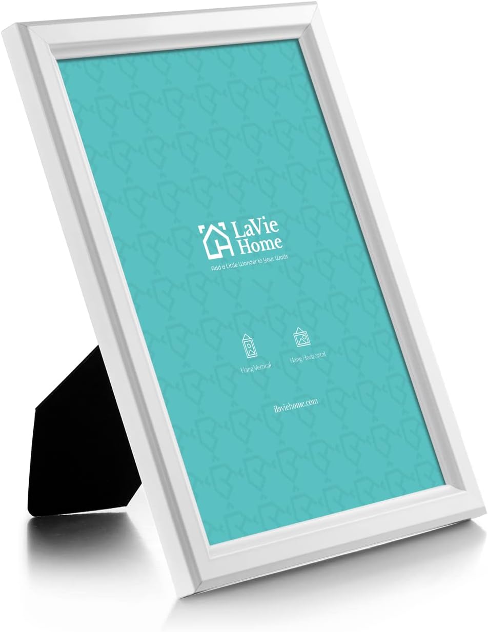 LaVie Home 5x7 Picture Frames (12 Pack, White) Simple Designed Photo Frame with High Definition Glass for Wall Mount & Table Top Display, Set of 12 Classic Collection