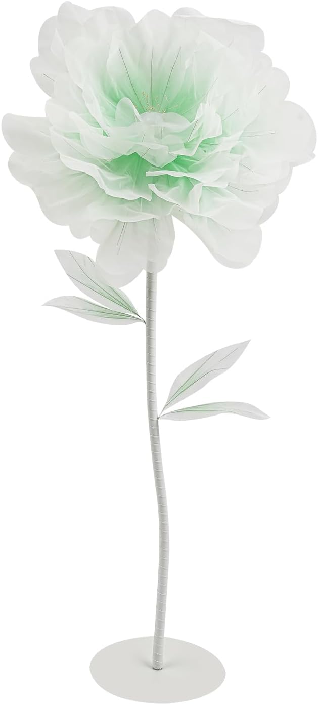 Wedding Giant Electric Artificial Flower, Auto Blooming Artificial Flowers with Lights, Large Peony Electric Flower Decor with Auto Open/Close for Home Wedding Party Decoration, Green