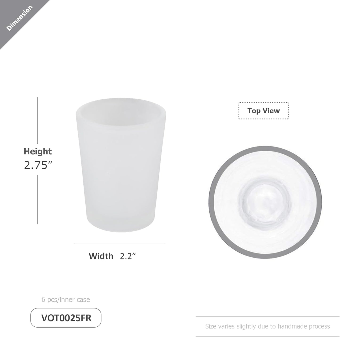 WGV Frosted Tea Light Votive Candle Holder 2.2x2.75, Tiny Utility Cylinder Glass Vase, Small Planter Terrarium for Home Accent Decor, 1 Pc