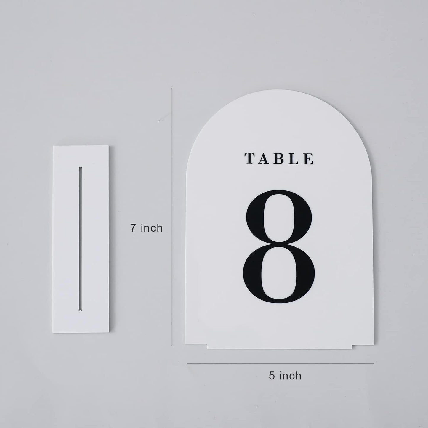UNIQOOO White Arch Wedding Table Numbers with Stands 1-20, 5x7" Acrylic Signs and Holders, Perfect for Centerpiece, Reception, Decoration, Party, Anniversary, Event