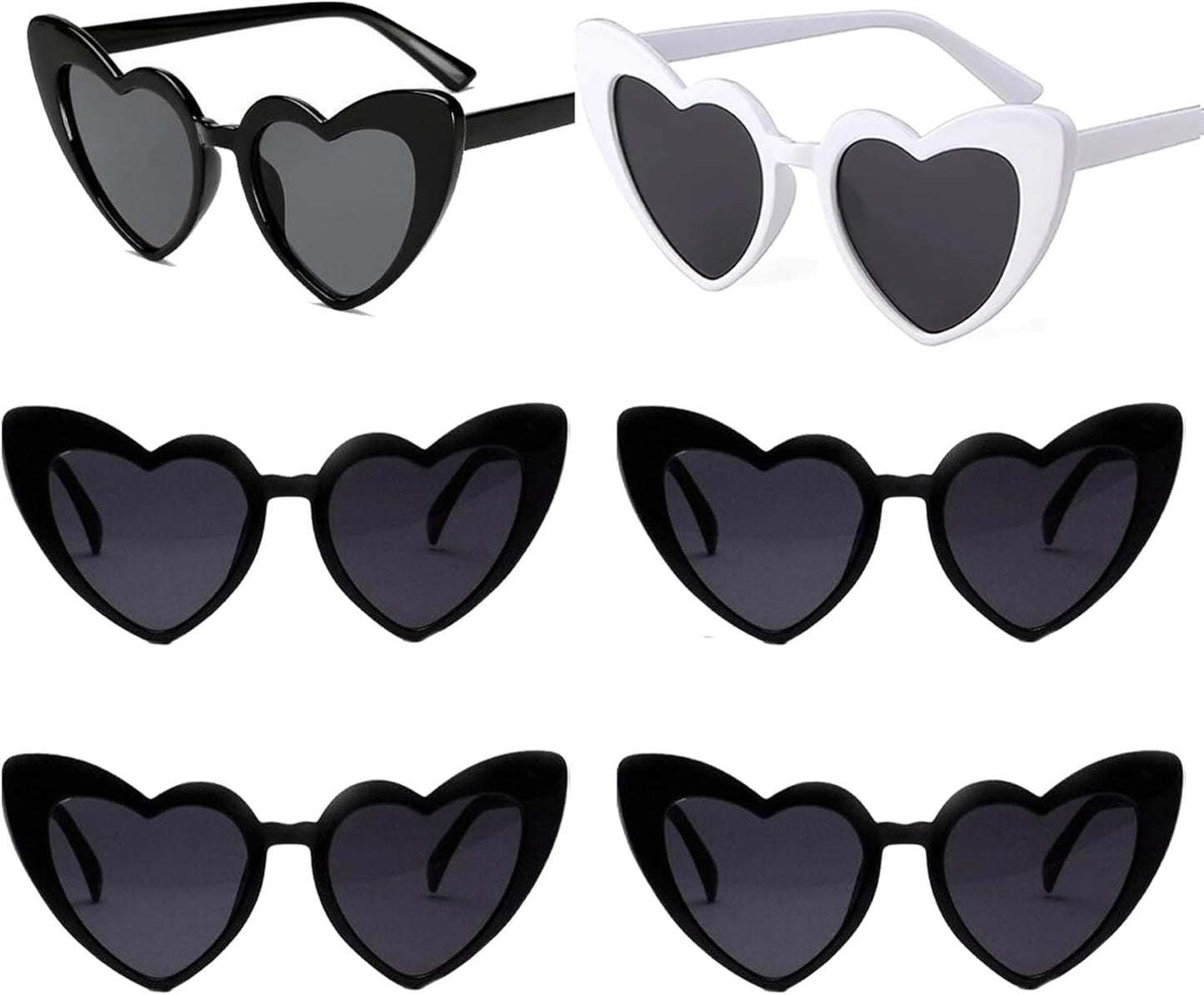 Bachelorette Party Favor Sunglasses 6 Pack,Retro Cat Eye Heart Sunglasses for Women,Bridesmaid Proposal Gifts