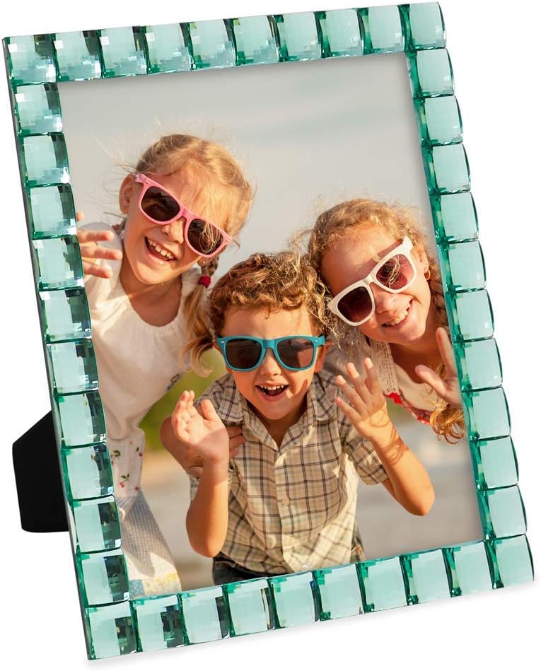 Isaac Jacobs Decorative Sparkling Light Green Jewel Picture Frame, Photo Display & Home Décor (8x10, Light Green)