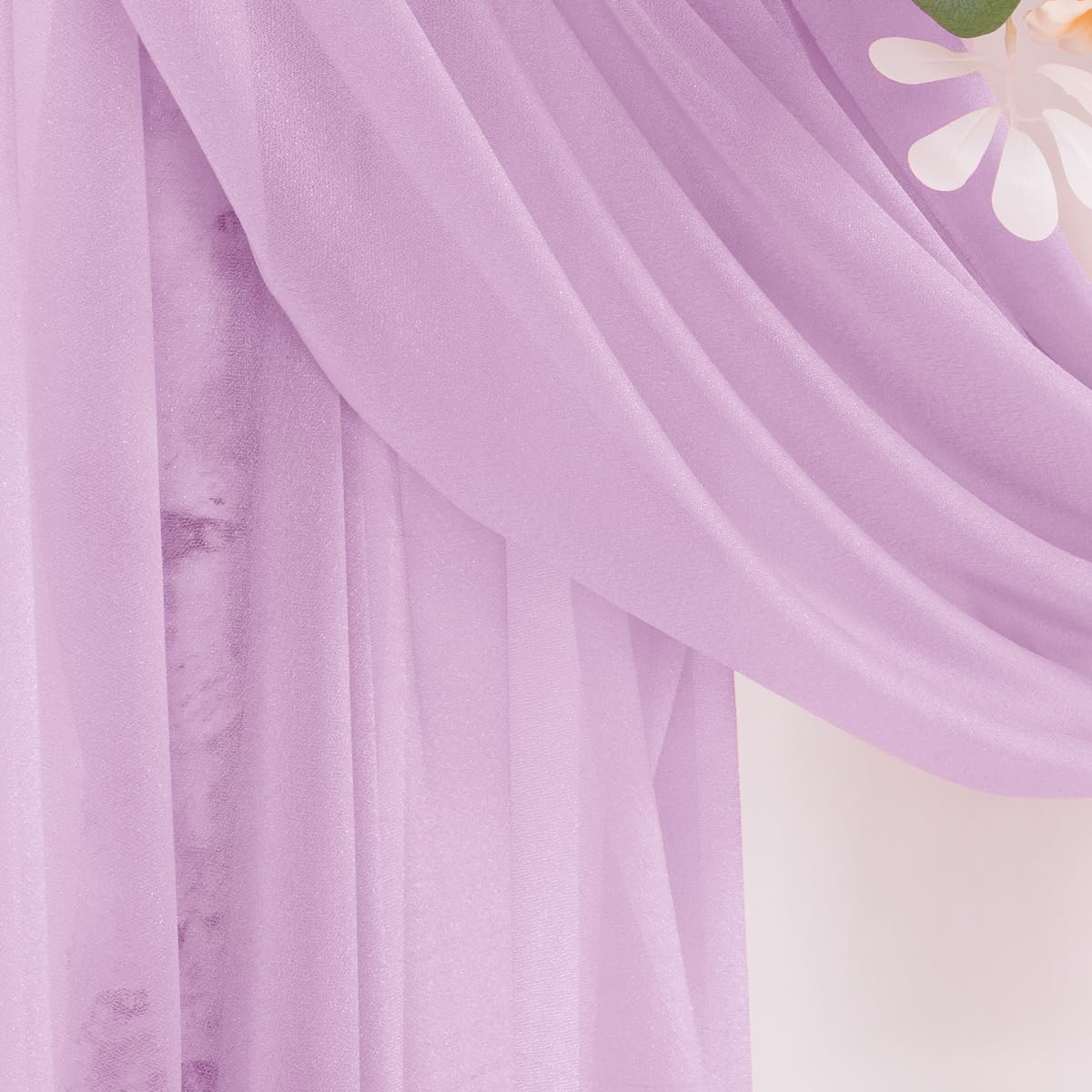 Lilac Purple Wedding Arch Draping Fabric 29" x 20 FT Wedding Drapes for Backdrop Sheer Curtains Drapes for Romantic Bridal Baby Shower Decor Ceremony Birthday Party Fall Outdoor Events