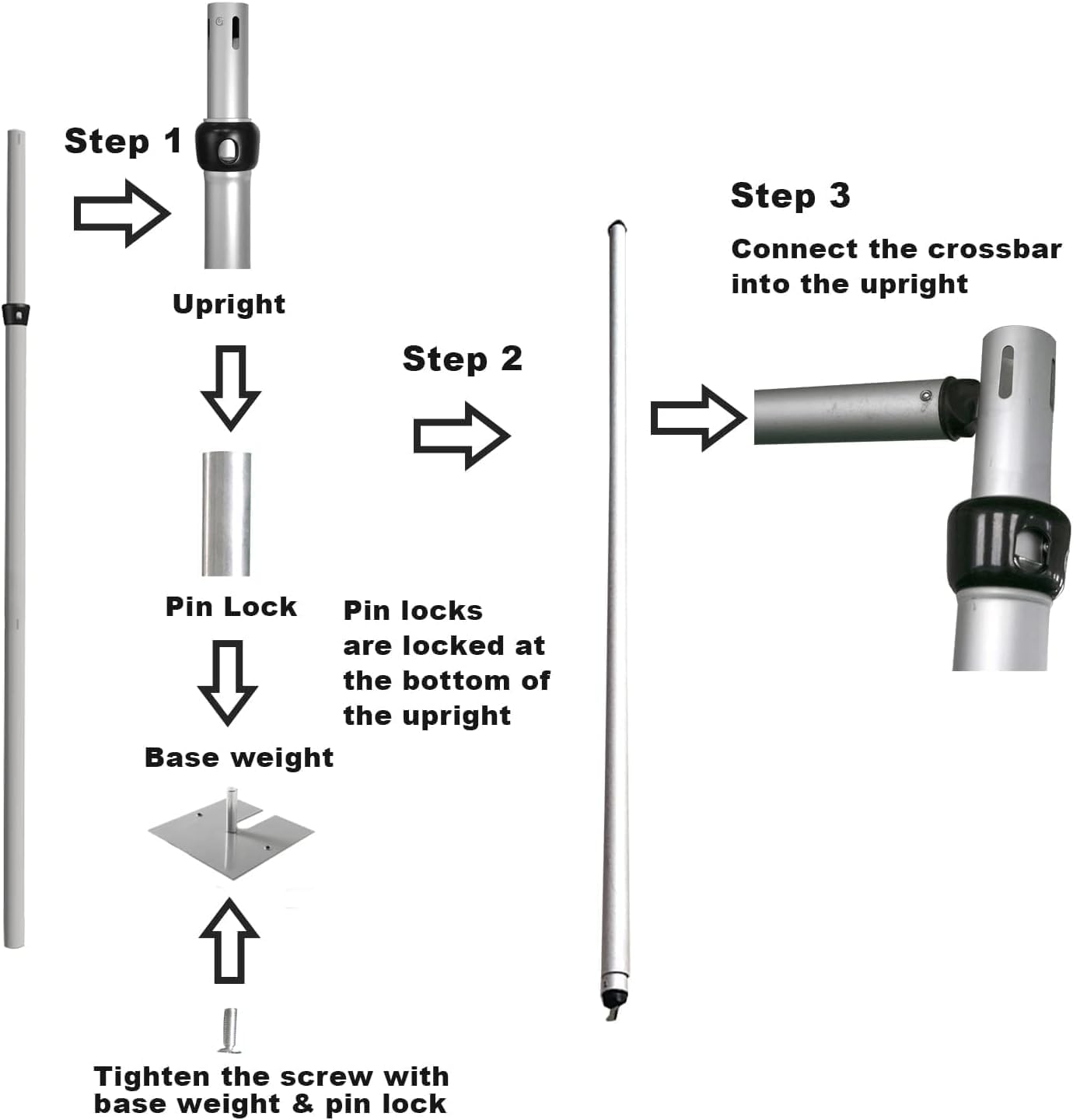 Portable Pipe and Drape Heavy Duty Backdrop Stand, ADJ Metal Frame and Heavy Metal Base for Wedding, Birthday Party, Photography Backdrop (1*ADJ UprightPole 4-7FT)