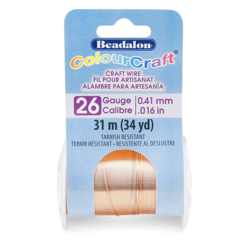Beadalon ColourCraft Wire, 26 Gauge, Copper Color, 34 yd Spool