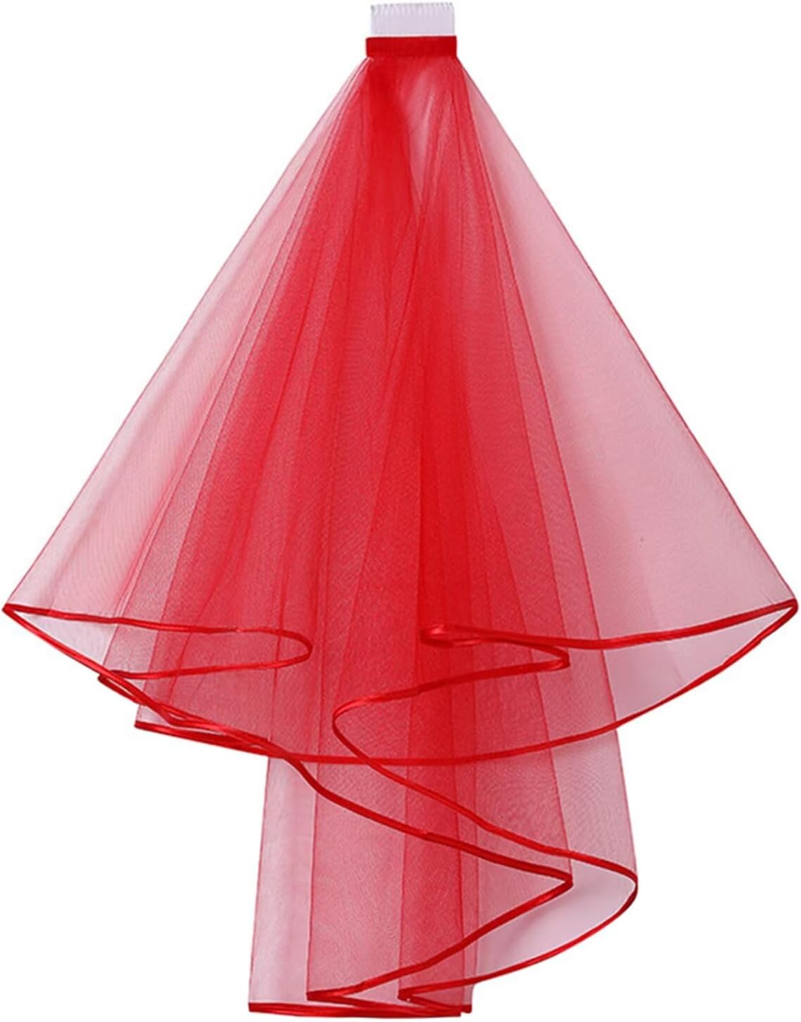 Women's Short Wedding Veils with Comb 3 Tier Halloween Tulle Bridal Veil