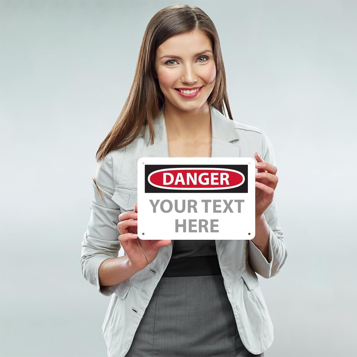 Custom OSHA Style Danger Sign 7" x 10" Plastic Sign, Customizable "Your Text Here", by AccuformNMC Made in USA