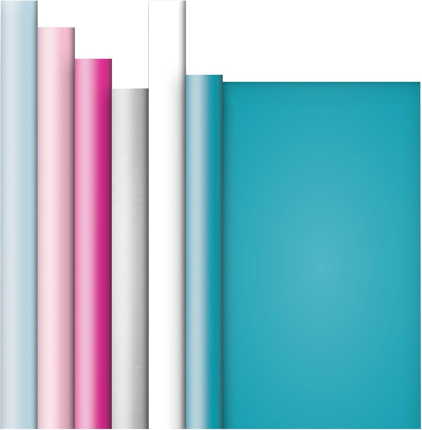 Jillson Roberts 6 Roll-Count All-Occasion Solid Color Gift Wrap Available in 7 Different Assortments, Contemporary Pastels