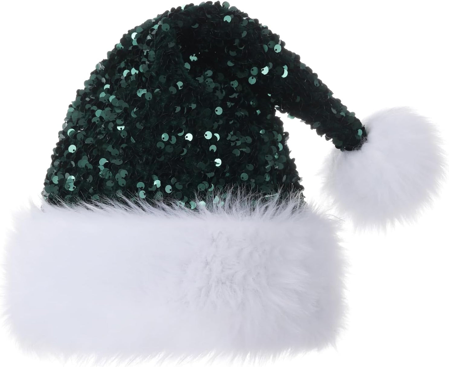 Personalized Sequin Santa Hat for Adults, Red Glitter Christmas Party Hat, Xmas Halloween New Year Holiday Headwear