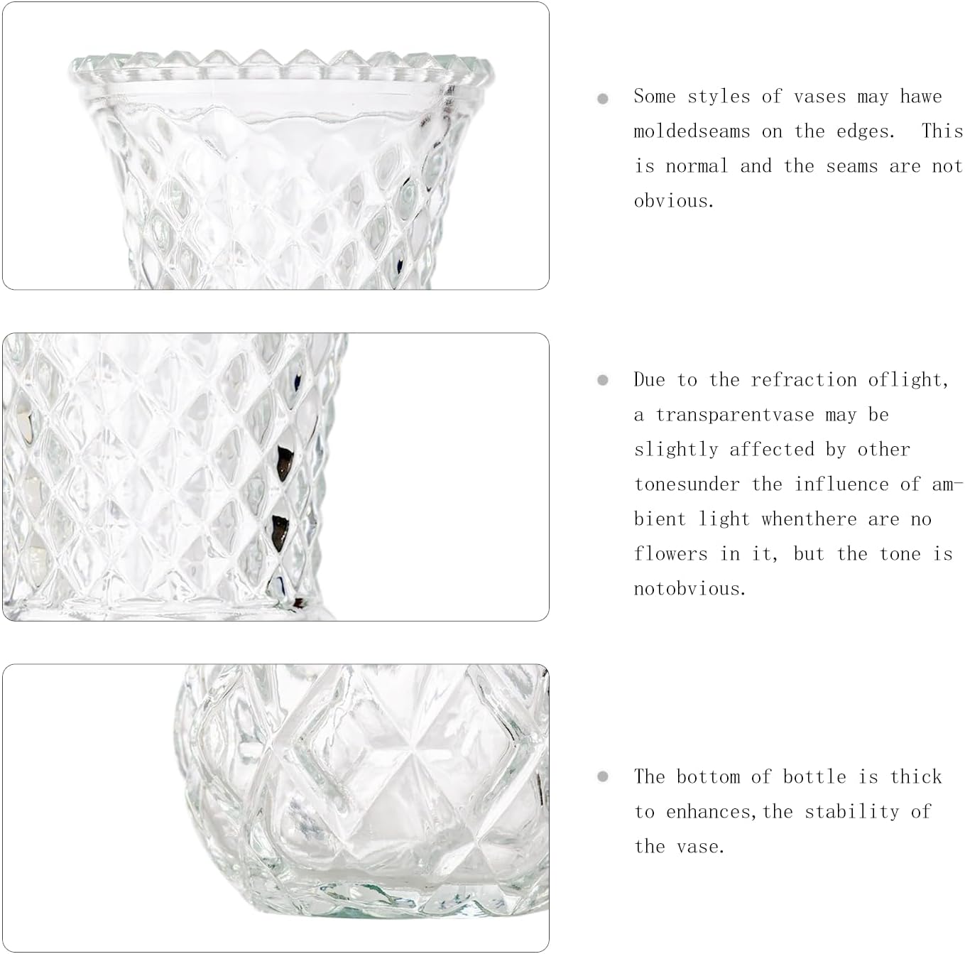 Glass Bud Vase, Transparent Cylindrical, Vintage Style, Wedding Centerpiece (Clear, 5 Pcs)