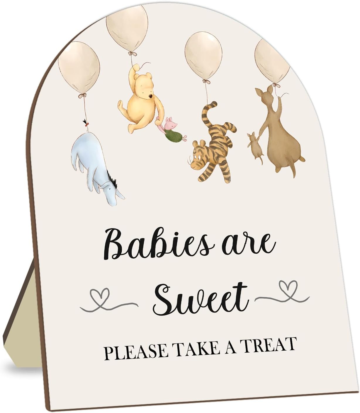 Winnie The Pooh Baby Shower Decoration Sign - Classic Pooh Babies are Sweet Please Take A Treat - 9 * 11IN