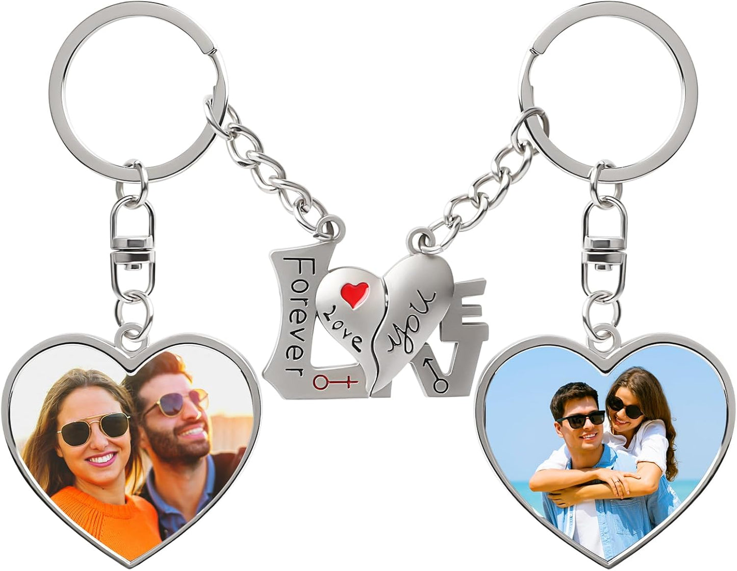 Double Side Custom Keychain with Picture Personalized Engraving Photo Text Customized Gifts for Men Women