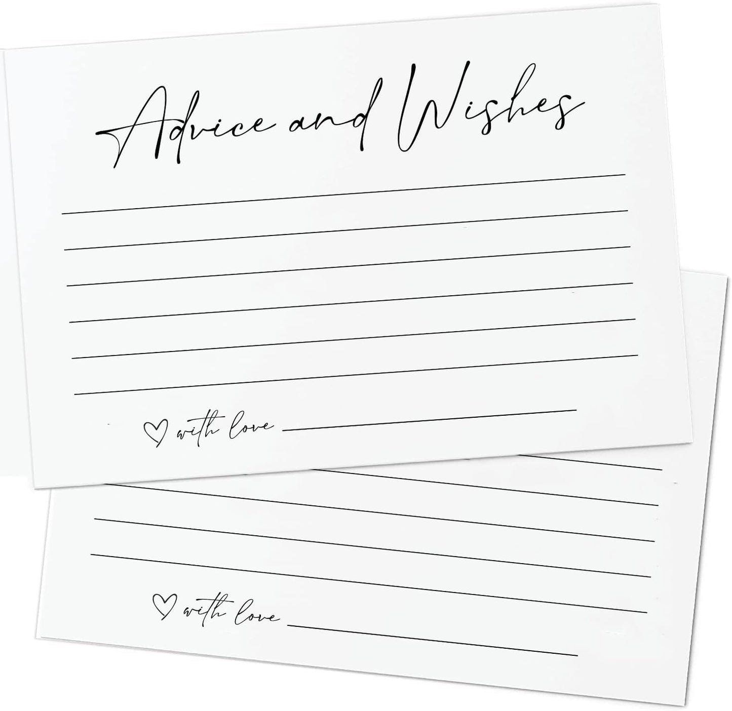 GardenCity Advice and Wishes Cards for Any Event – Well Wishes & Wedding Advice Cards for Bride & Groom, Wedding Reception, Baby Shower, Birthday, Graduation, or Retirement, 50 Pack, Minimalist