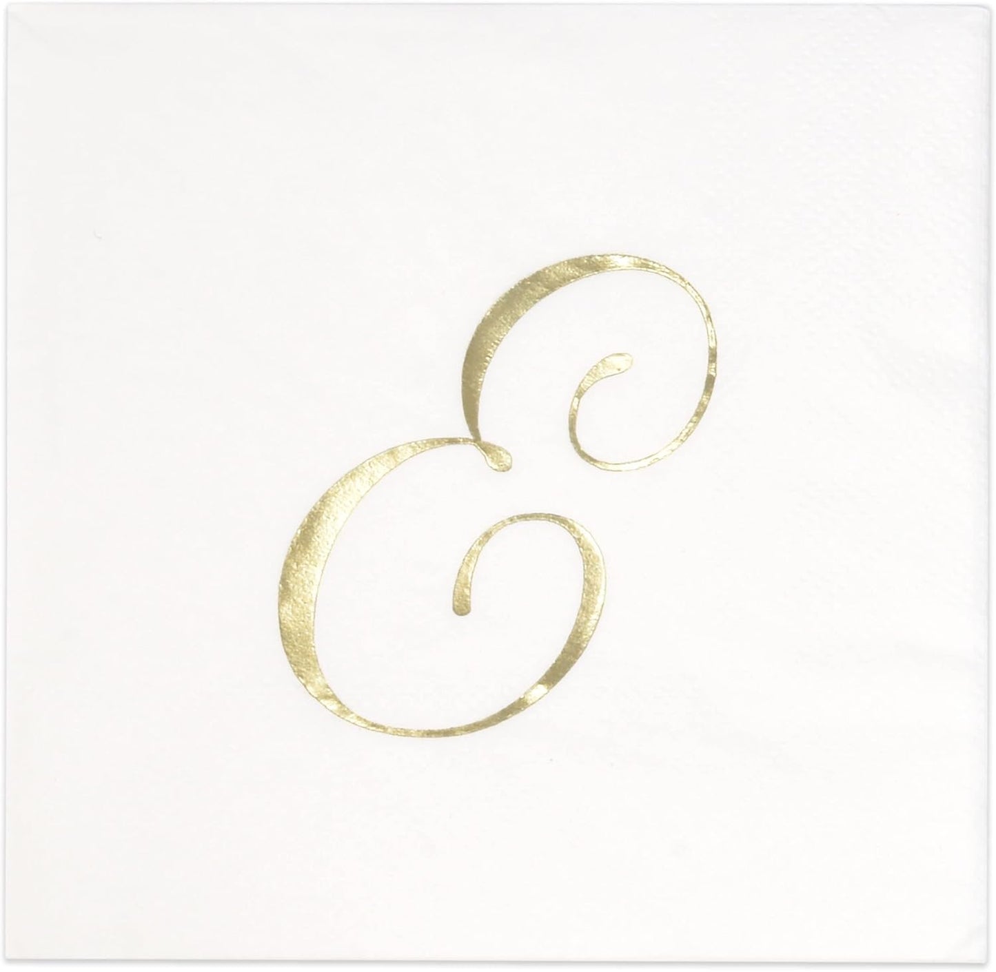Gift Boutique 100 Gold Monogram Cocktail Napkins Letter E Disposable Paper Hand Towels for Bathroom Wedding Baby Shower Holiday Party Decor