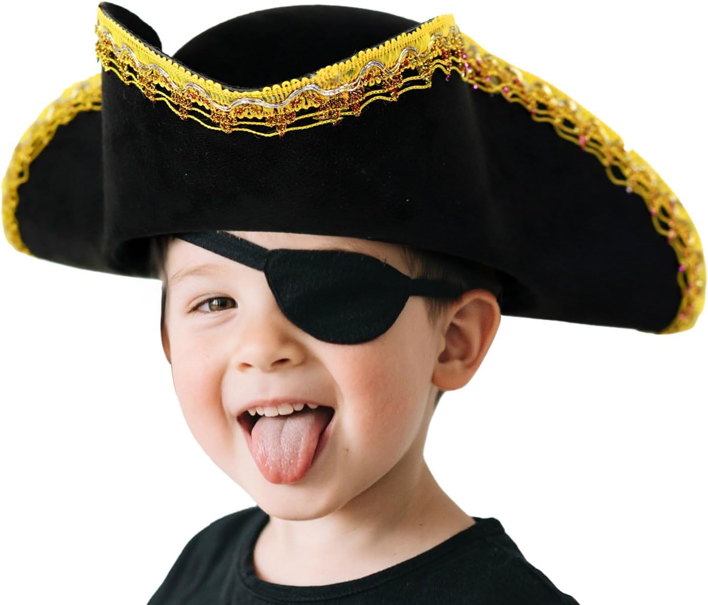 HOMELEX Pirate Hat for Kids Colonial Tricorn Halloween Adult Revolutionary war Costume Accessory