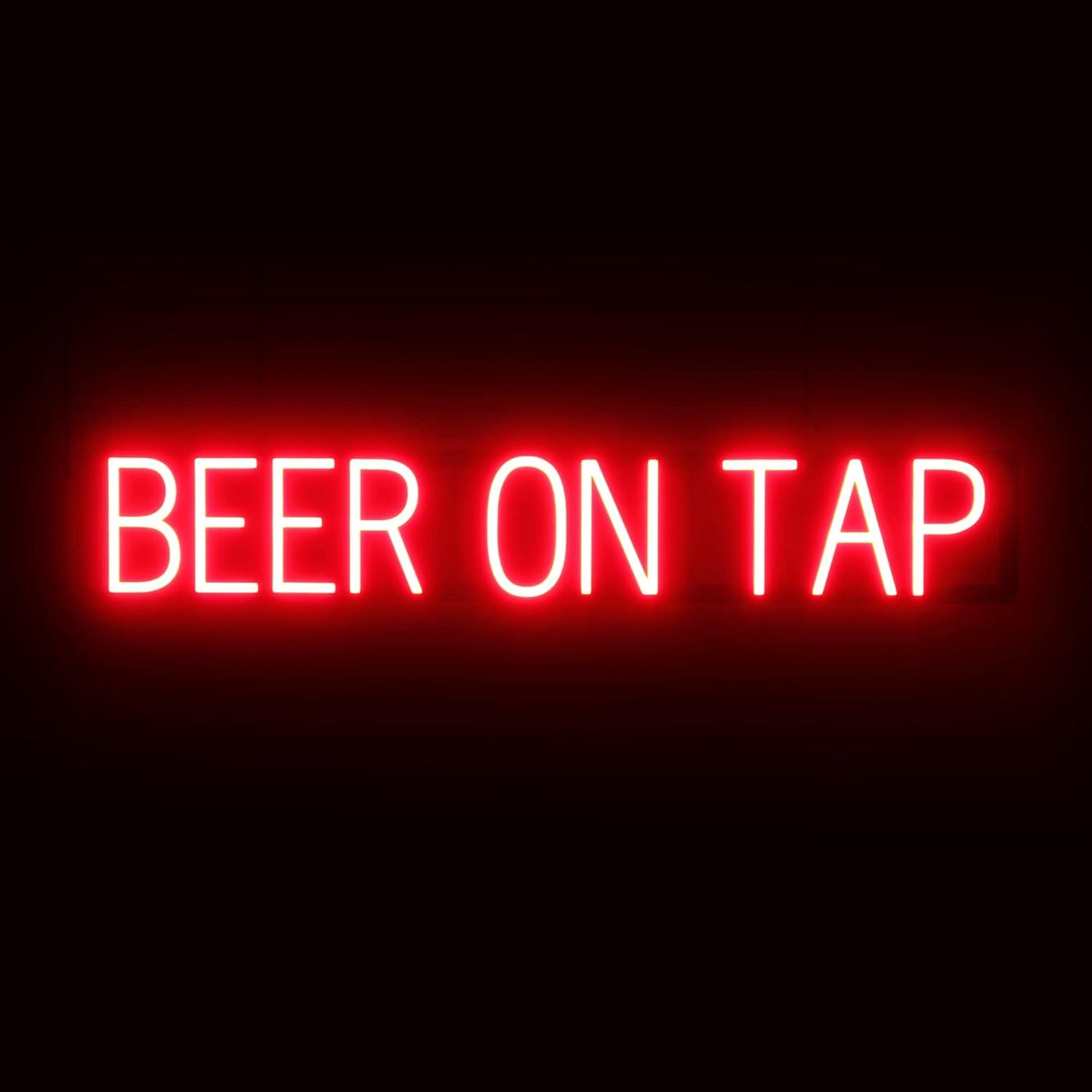 SpellBrite BEER ON TAP Sign | Beer-Related Sign with Neon Look, Red LED Light Source | 38.7" x 6.3"