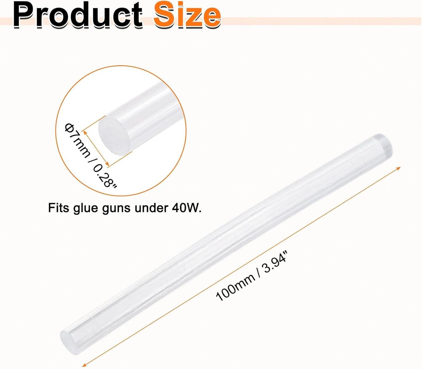 HARFINGTON 10pcs Hot Glue Sticks 0.28" Dia x 3.94" Long EVA Mini Hot Melt Adhesive Glue Stick for Hot Melt Gun Wood Plastic Glass Flowers Fabrics Foam, Clear