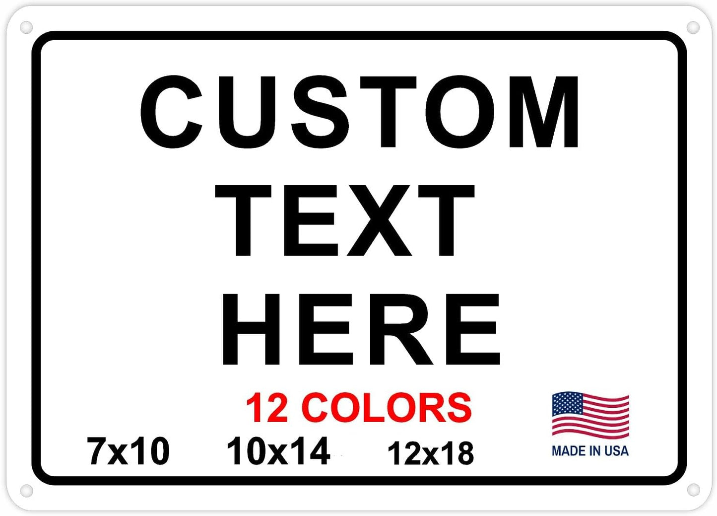 Custom Signs Outdoor Metal for Home Office Business, Personalized, Door, Delivery, Man Cave, Shop, Garage. For Outside or Inside Use. avgrafx Metal Signs Are UV Printed Solid Aluminum Border, 14x10 in