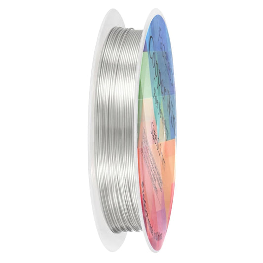 0.5 mm/24 Gauge Copper Wire for Jewelry Making, 20.3FT Copper Beading Craft Wire for Jewelry/Weaving/DIY Crafting/Planting, Color-Retaining [6.2M, Bright Silver]