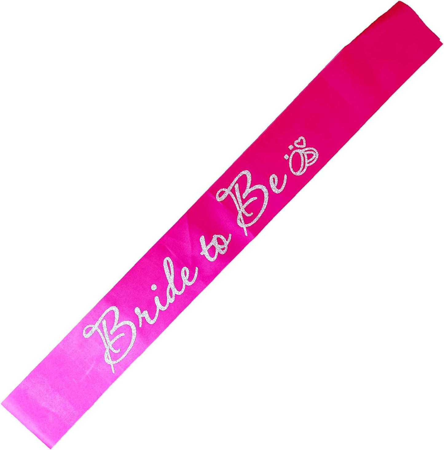 Hot Pink Bride to Be Sash for Bridal Shower Bachelorette Party Wedding Hen Party Decorations Engagement Gifts Favors Miss to Mrs Sash with Glitter Letter Silver