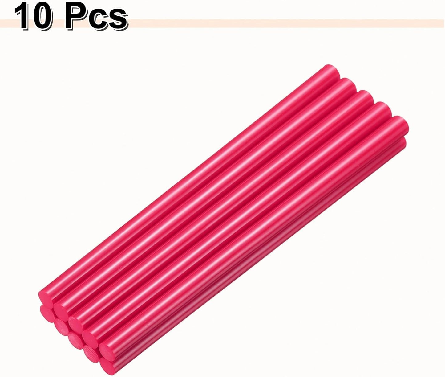 HARFINGTON 10pcs Hot Glue Sticks 0.43" Dia x 9.84" Long EVA Mini Hot Melt Adhesive Glue Stick for Hot Melt Gun Wood Plastic Glass Flowers Fabrics Foam, Rose Red