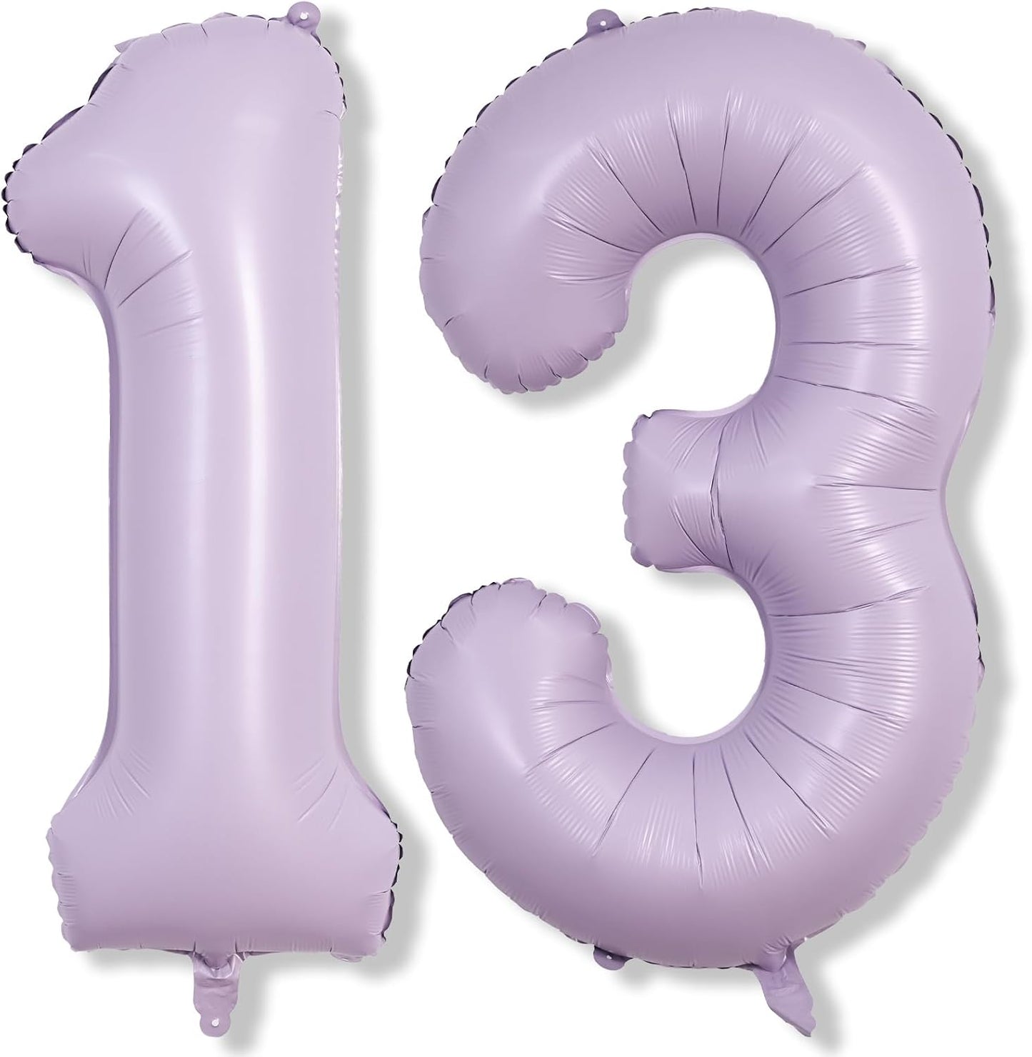Number Balloons 13 Pastel Purple, 40 Inch Lavender Mylar Foil Number 1 & 3 Balloons for Girls 13th Birthday Balloons, Large Light Purple Helium 13 Balloons for Women 13th Anniversary Party Decorations