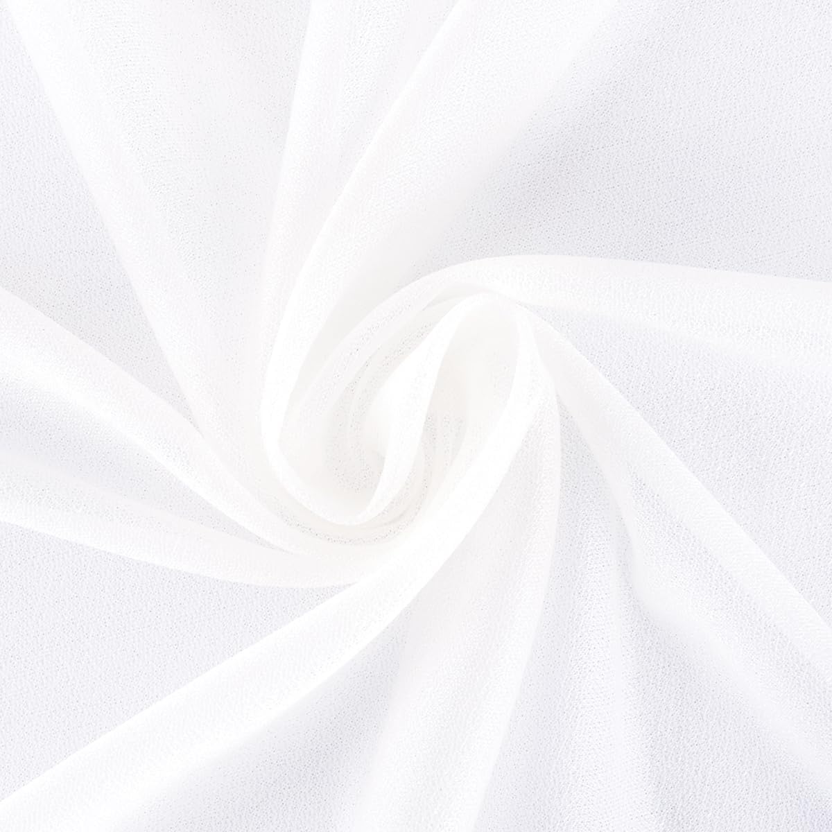 White Elegant Arch Draping Fabric 2 Panels Outdoor 29" × 20Ft Sheer Chiffon Curtain Drapes for Fall Wedding Ceremony Birthday Party Garden Brunch 2 Panels